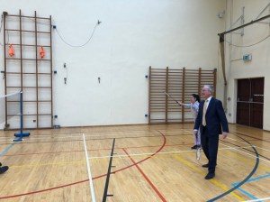 _Picture of Minister with students of Our Lady of Mercy Secondary School during launch_