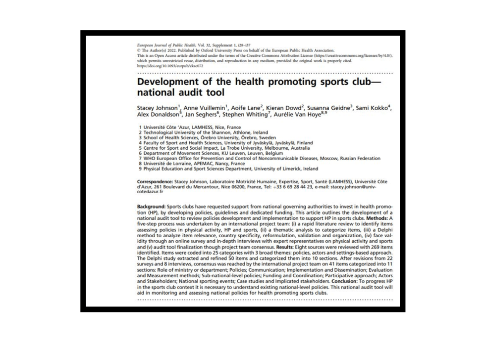 Van Hoye Sept 2022 National Audit Tool