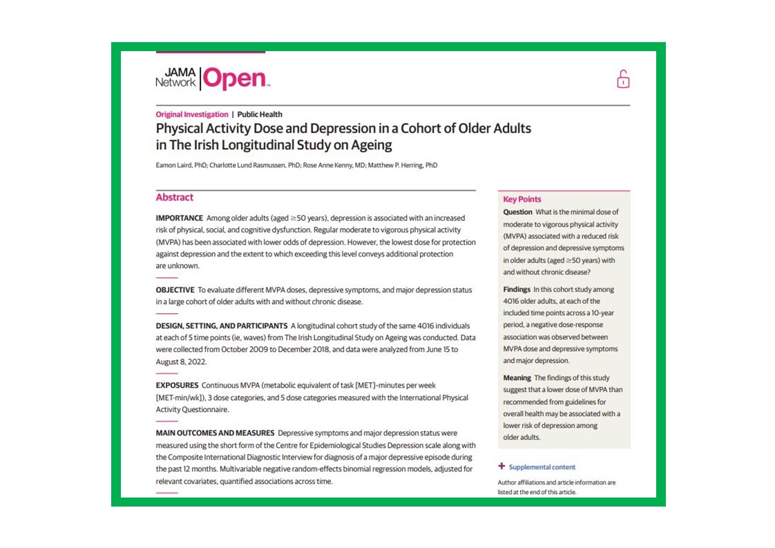 Publication: Physical activity dose and depression in a cohort of older ...